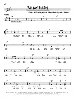 page one of Be My Baby (Real Book – Melody, Lyrics & Chords)
