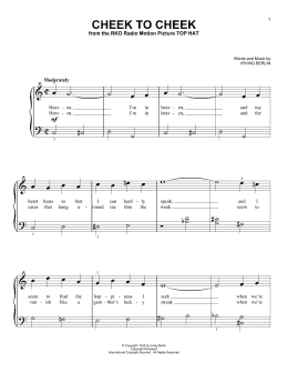 page one of Cheek To Cheek (Very Easy Piano)