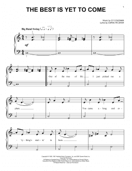 page one of The Best Is Yet To Come (Very Easy Piano)