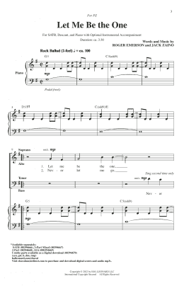 page one of Let Me Be The One (SATB Choir)