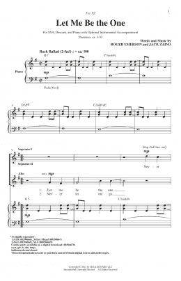 page one of Let Me Be The One (SSA Choir)