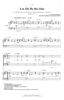 page one of Let Me Be The One (SAB Choir)
