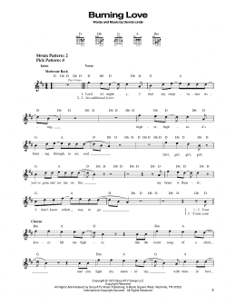 page one of Burning Love (Easy Guitar)