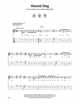 page one of Hound Dog (Easy Guitar Tab)