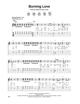 page one of Burning Love (Easy Guitar Tab)