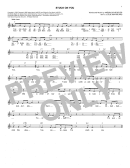page one of Stuck On You (Lead Sheet / Fake Book)