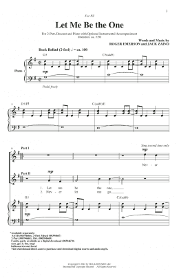 page one of Let Me Be The One (2-Part Choir)