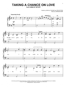 page one of Taking A Chance On Love (Very Easy Piano)