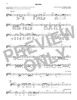 page one of Melissa (Lead Sheet / Fake Book)