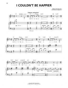 page one of I Couldn't Be Happier (from Wicked) (Piano & Vocal)