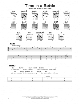 page one of Time In A Bottle (Really Easy Guitar)