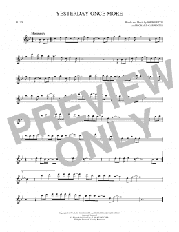 page one of Yesterday Once More (Flute Solo)