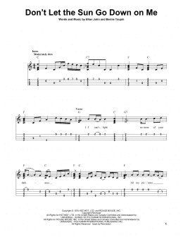 page one of Don't Let The Sun Go Down On Me (Easy Ukulele Tab)
