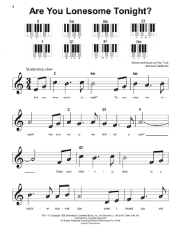 page one of Are You Lonesome Tonight? (Super Easy Piano)