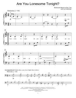 page one of Are You Lonesome Tonight? (Educational Piano)