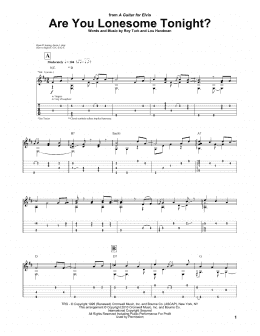 page one of Are You Lonesome Tonight? (Guitar Tab)