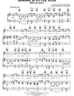 page one of Gimme A Little Kiss (Will Ya Huh?) (Piano, Vocal & Guitar Chords (Right-Hand Melody))