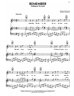 page one of Remember (Walking In The Sand) (Piano, Vocal & Guitar Chords (Right-Hand Melody))