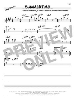 page one of Summertime (Real Book – Melody & Chords)