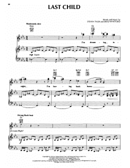 page one of Last Child (Piano, Vocal & Guitar Chords (Right-Hand Melody))