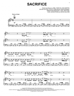 page one of Sacrifice (Piano, Vocal & Guitar Chords (Right-Hand Melody))