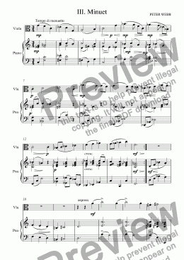 page one of Minuet (from Miniature Suite)