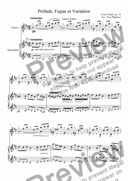 page one of Prélude, Fugue et Variation op. 18 (guitar & accordion)