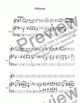 page one of Franz Anton Hoffmeister - Viola Concerto in D major III.Rondo for trumpet C & piano