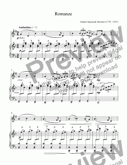 page one of Hummel - Romanze, ABRSM grade 5, list A, Time pieces for trumpet, Vol.3 for trumpet Bb & piano