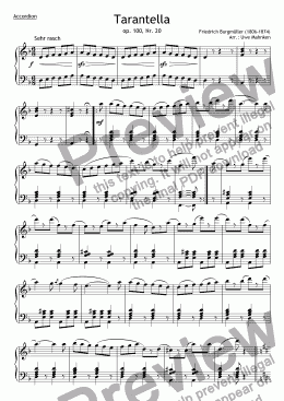 page one of Tarantella op. 100, no. 20 (Accordion)