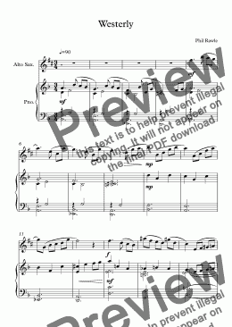 page one of Westerly - Alto Sax and Piano