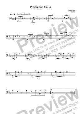 page one of Pathic for Cello