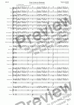 page one of The Circus Parade  (Descriptive March-Two Step) (1904) - Concert Band
