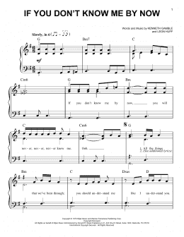 page one of If You Don't Know Me By Now (Very Easy Piano)