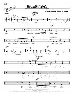 page one of Hound Dog (Real Book – Melody & Chords)