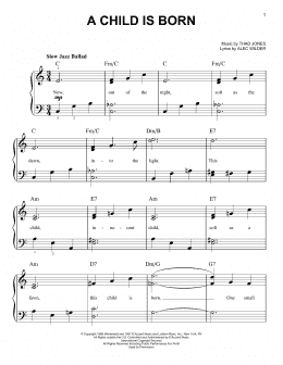 page one of A Child Is Born (Very Easy Piano)