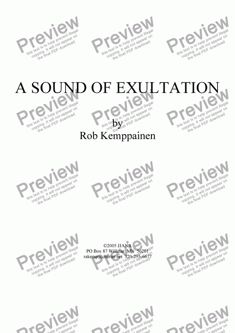 page one of A Sound of Exultation (BUY ONE PRINT MANY)