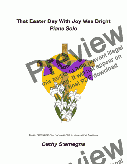 page one of That Easter Day With Joy Was Bright (Intermediate/Late Intermediate Piano Solo)