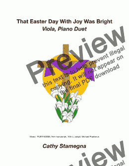 page one of That Easter Day With Joy Was Bright (Viola and Piano Duet)