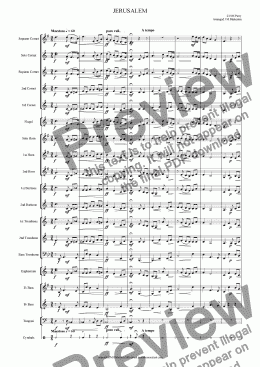 page one of Jerusalem ( Brass Band)