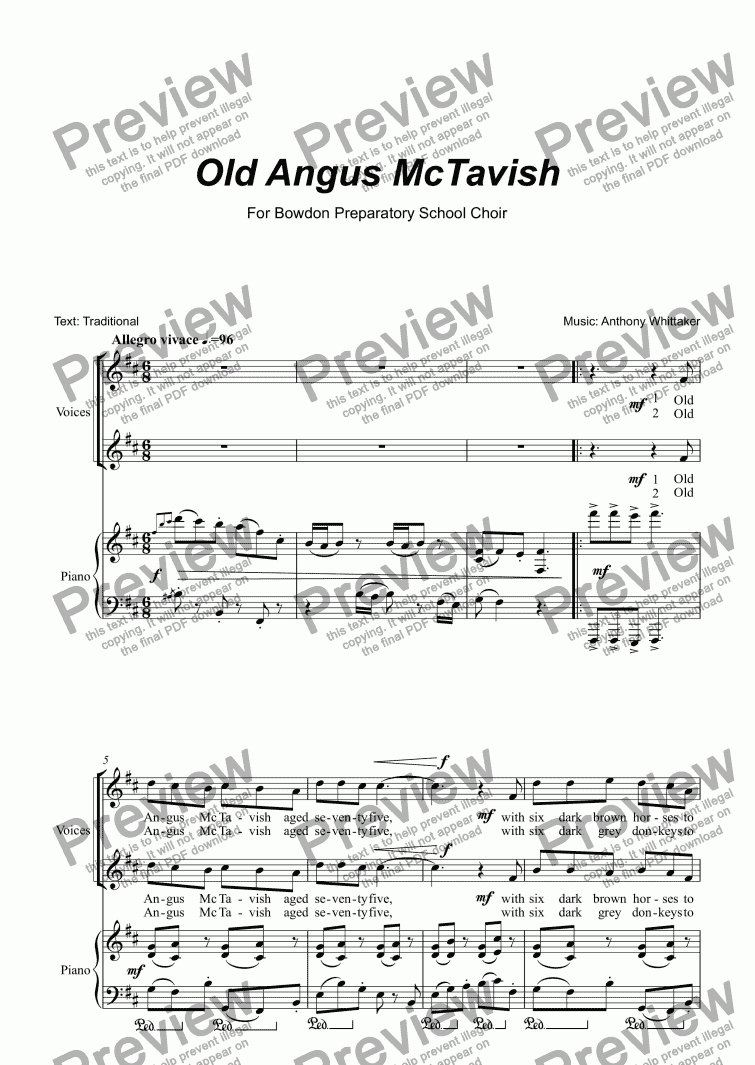 page one of Old Angus McTavish