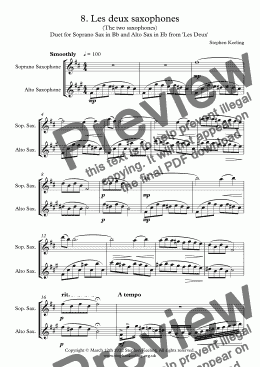 page one of 8. Les deux saxophones (The two saxophones) Duet for Soprano Sax and Alto Sax from 'Les Deux'