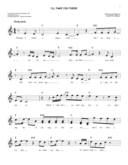 page one of I'll Take You There (Easy Lead Sheet / Fake Book)