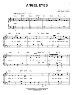 page one of Angel Eyes (Very Easy Piano)