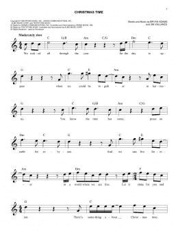 page one of Christmas Time (Easy Lead Sheet / Fake Book)