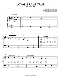 page one of Loyal Brave True (from Mulan) (Big Note Piano)
