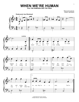 page one of When We're Human (from The Princess And The Frog) (Big Note Piano)