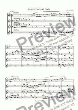 page one of Jackie’s Bop and Bach