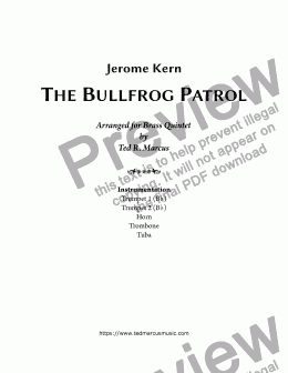 page one of The Bullfrog Patrol for Brass Quintet