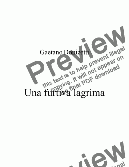 page one of Una furtiva lagrima